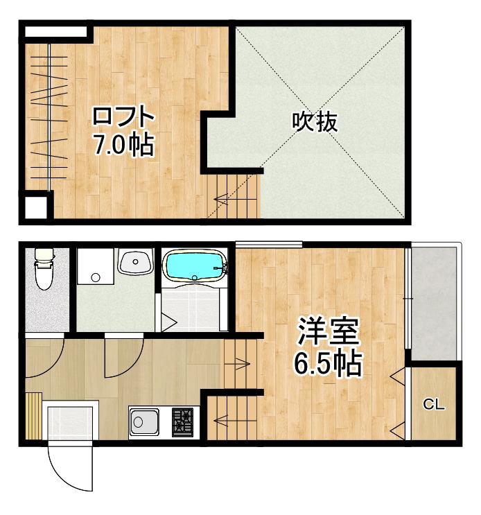 MODERN PALAZZO 貝津PRIME(1SK/1階)の間取り写真