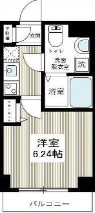 HYS YOKOHAMA LIGARE(1K/2階)の間取り写真