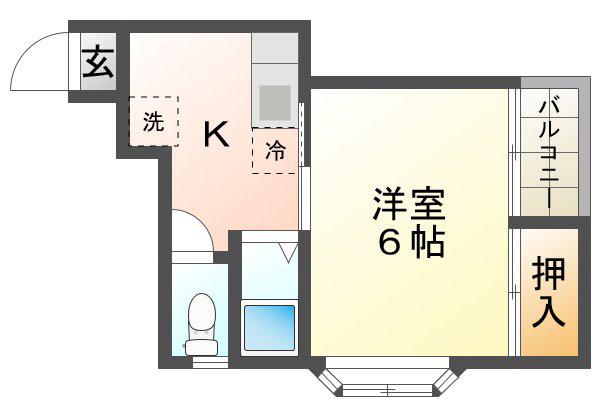 栄ビル(1K/3階)の間取り写真