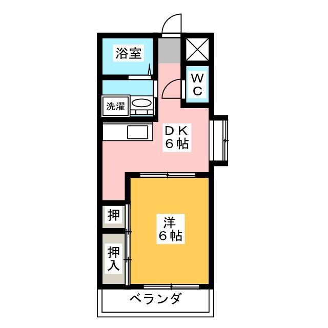ミレニアム(1DK/3階)の間取り写真