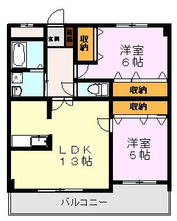 ビッグヴィレッジ(2LDK/3階)の間取り写真