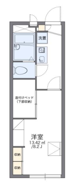 レオパレスWISTERIA(1K/1階)の間取り写真