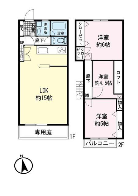 コーポラスN(3LDK/1階)の間取り写真