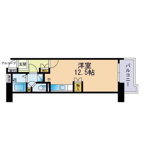 アーベイン大橋(ワンルーム/10階)の間取り写真