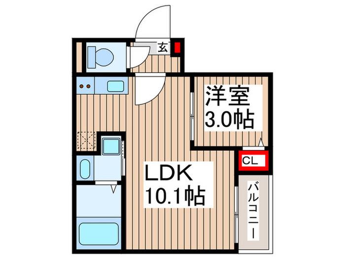 JACK UNOKIII(1LDK/2階)の間取り写真