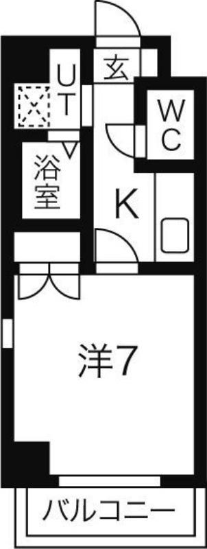 セントラル ウイング(1K/2階)の間取り写真