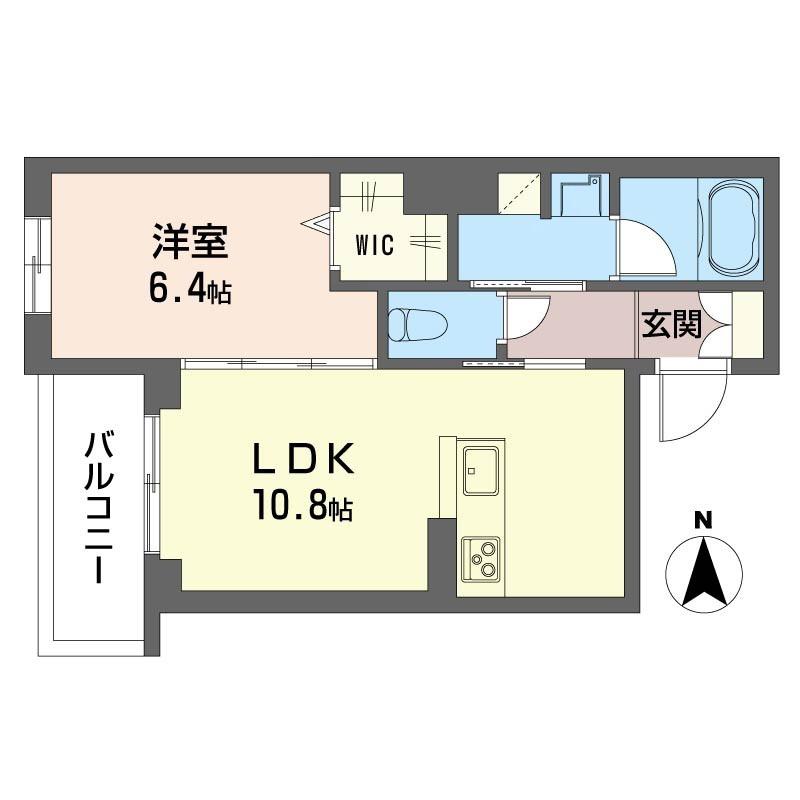 ブランニューディズ(1LDK/1階)の間取り写真