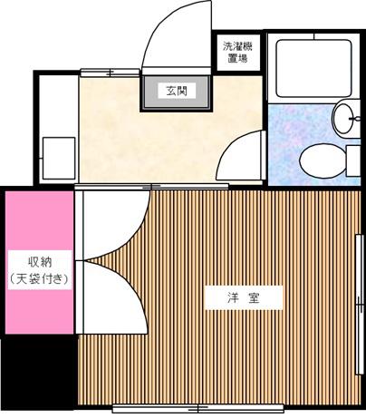 悠悠荘(1K/1階)の間取り写真