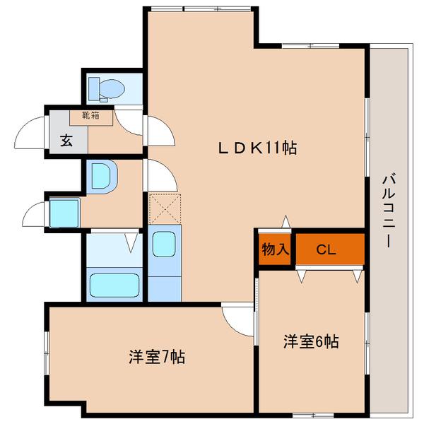 ストークマンション(2LDK/4階)の間取り写真