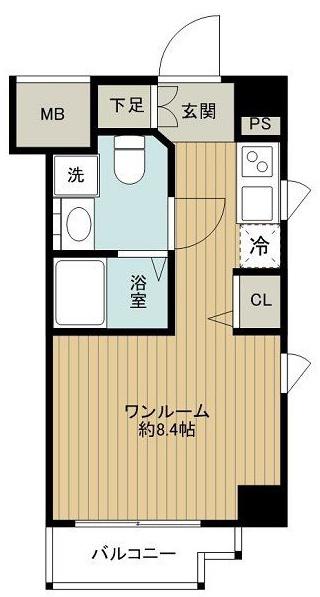 アーバイル三軒茶屋(ワンルーム/11階)の間取り写真