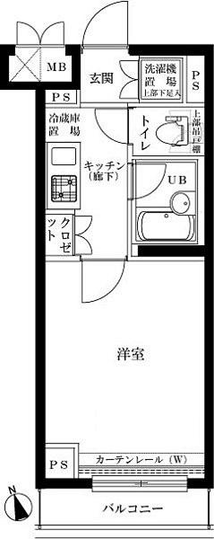 ルーブル蒲田南弐番館(1K/2階)の間取り写真
