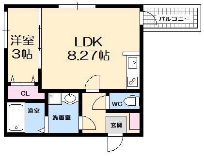セブンプロート己斐西町(1LDK/3階)の間取り写真