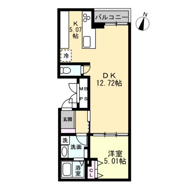 ANQI神宮前(1LDK/B1階)の間取り写真