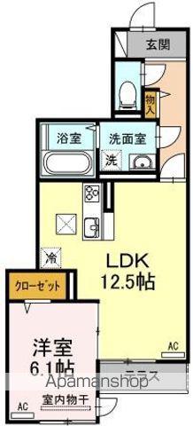エルレープIII(1LDK/2階)の間取り写真