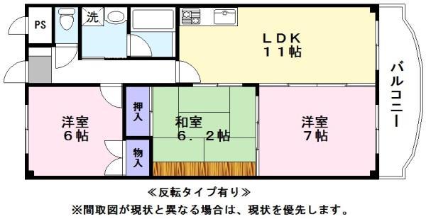 クレストYMD2(3LDK/3階)の間取り写真