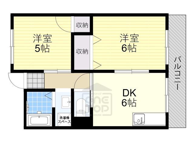 原田マンション(2DK/2階)の間取り写真