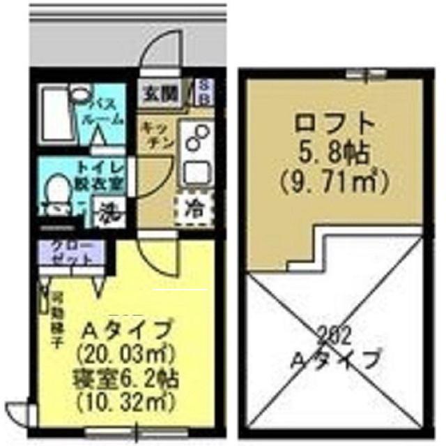 HOUZEN 12(1K/2階)の間取り写真