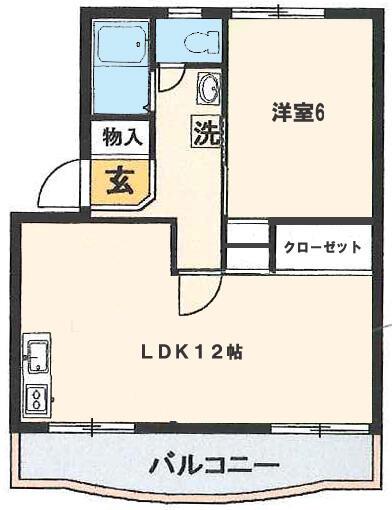 シャトルII(1LDK/2階)の間取り写真