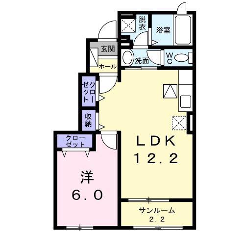 アンピーノ(1LDK/1階)の間取り写真