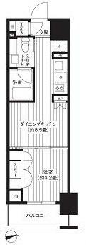 レジディア新御徒町(1DK/3階)の間取り写真