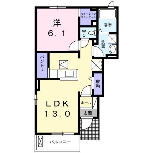 MY STAR K(1LDK/1階)の間取り写真