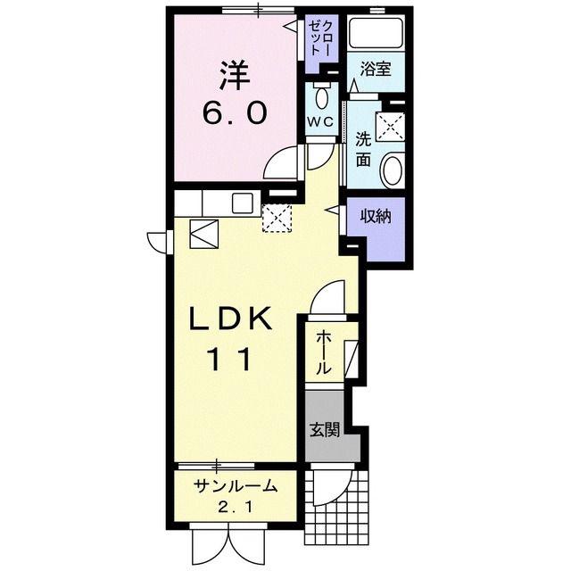 ステラリーヴァIV(1LDK/1階)の間取り写真