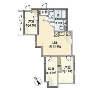 第一アパート(3LDK/3階)の間取り写真
