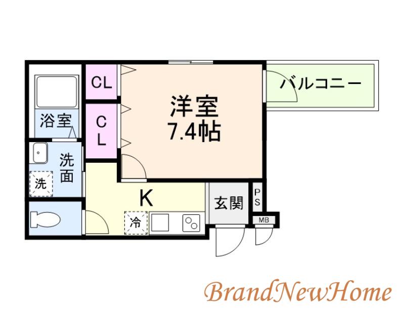 フジパレス堺なかもず(1K/1階)の間取り写真