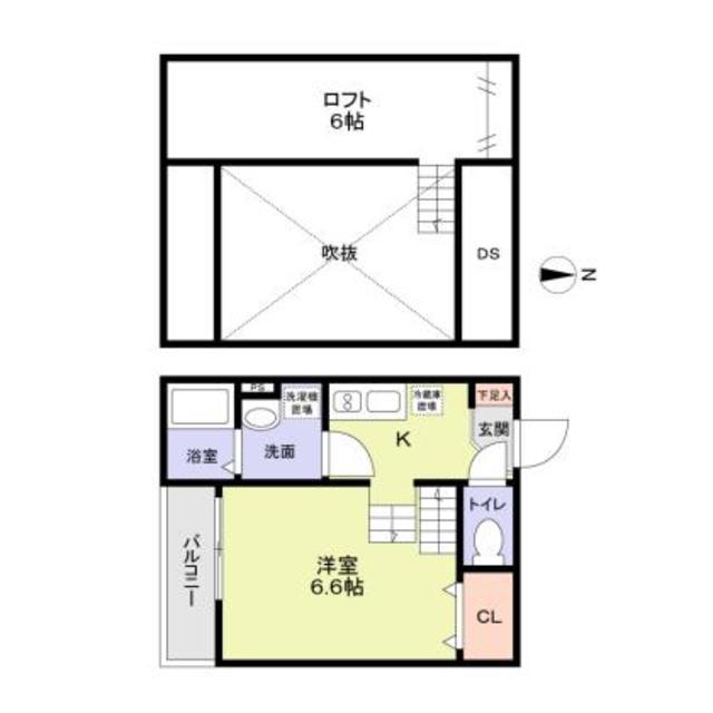 サンプレミオ十番町(ワンルーム/1階)の間取り写真