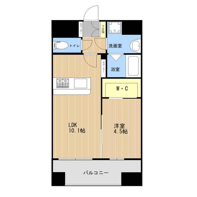 LIBTH九品寺II(1LDK/7階)の間取り写真