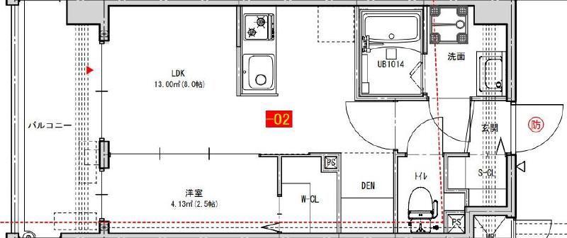 モダンパラッツォ博多フロント(1K/5階)の間取り写真