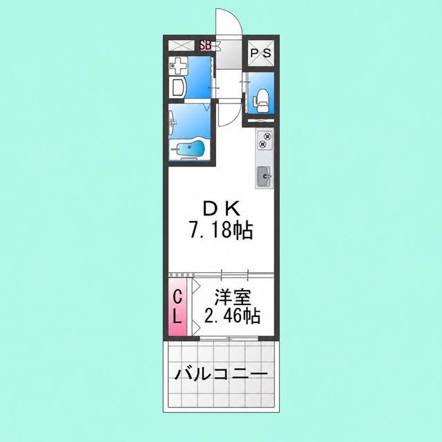 テラ浅香山(1DK/5階)の間取り写真