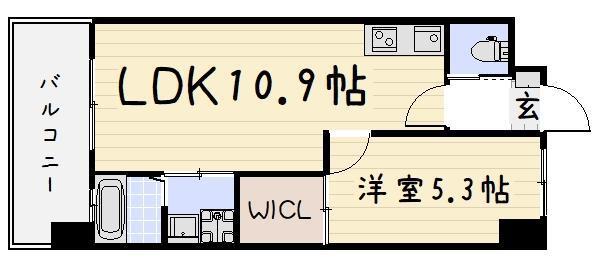 ADVANCE128(1LDK/12階)の間取り写真