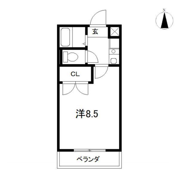 さくらはうす(1K/1階)の間取り写真