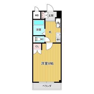 CROWN HILLS(1K/4階)の間取り写真