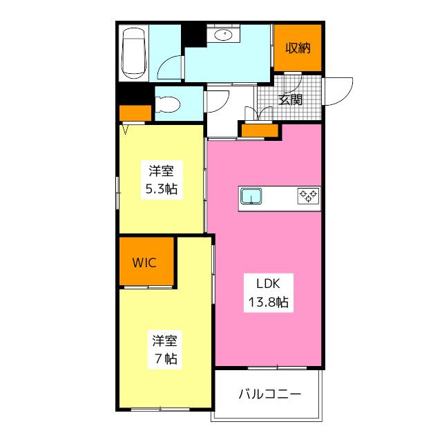 コンフォートH2026(2LDK/3階)の間取り写真