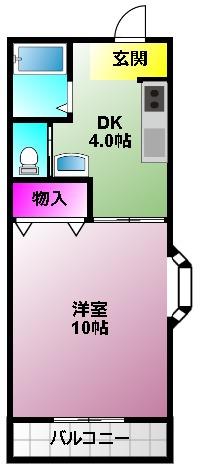 YSコーポ(1DK/1階)の間取り写真