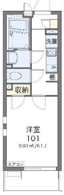 クレイノ彩V(1K/1階)の間取り写真