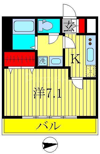 リブリ・ブルーメ(1K/2階)の間取り写真