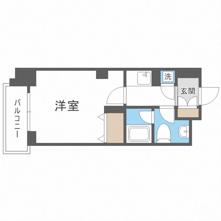 ディオレ・クレスト東心斎橋(1K/9階)の間取り写真
