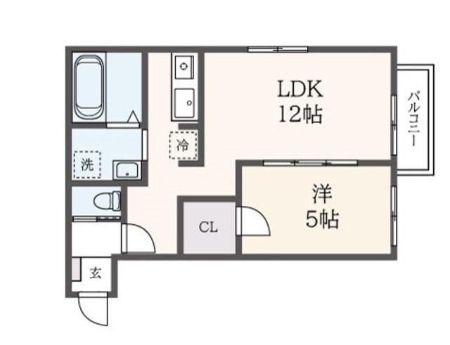 ワンダフルプラス横浜大口(1LDK/2階)の間取り写真