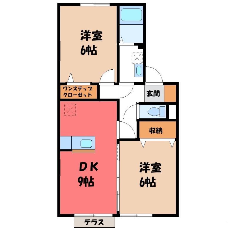 ファミールK・SII(2DK/1階)の間取り写真