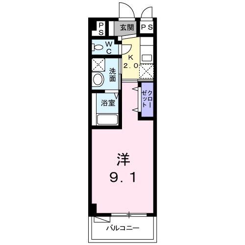 大政アパート(1K/3階)の間取り写真