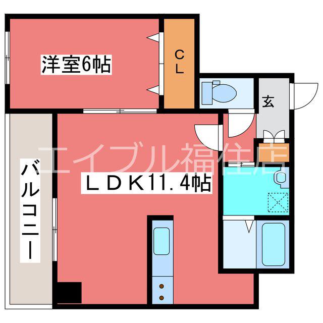 サンコート月寒中央通(1LDK/10階)の間取り写真