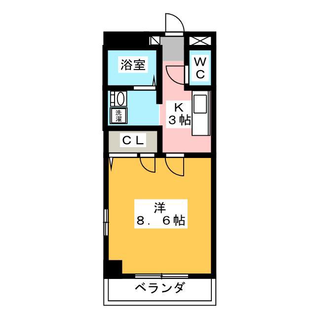 エクレール(1K/2階)の間取り写真