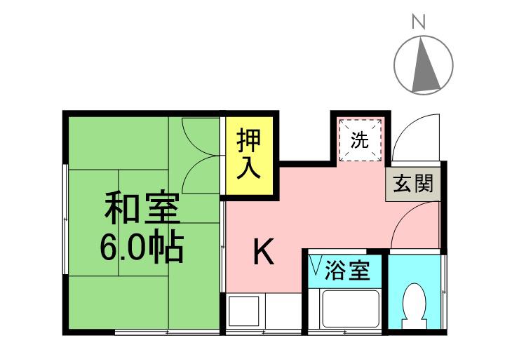 島田コーポ(1K/2階)の間取り写真