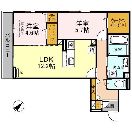 Mサンシャイン(2LDK/3階)の間取り写真
