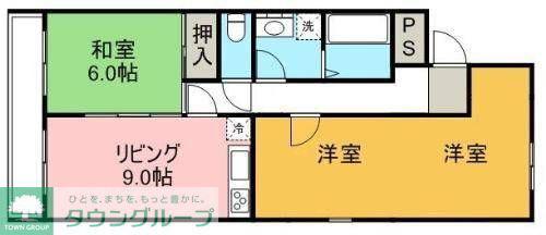 グレイス渋谷(2LDK/1階)の間取り写真