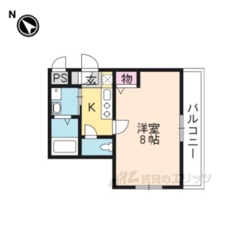 GLADVIS京都洛北(1K/2階)の間取り写真