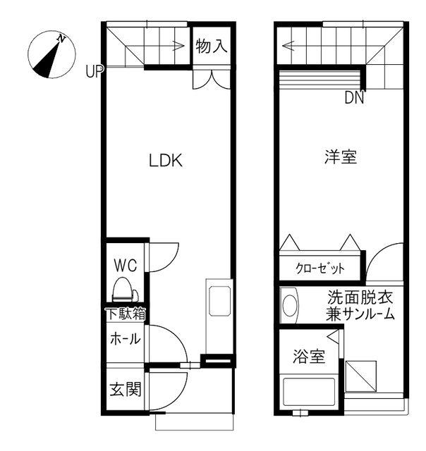 PRIMEVERE(1LDK/1階)の間取り写真